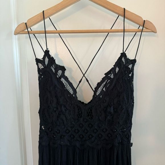 NWT Free People Adella Black Maxi Slip Dress - Picture 7 of 12